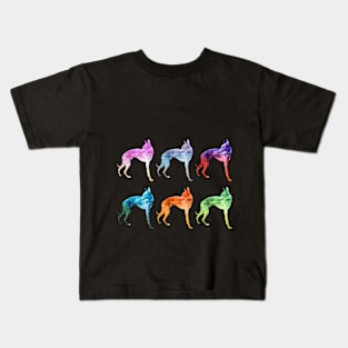 Multicoloured Whippet Waves Pop Art Kids T-Shirt